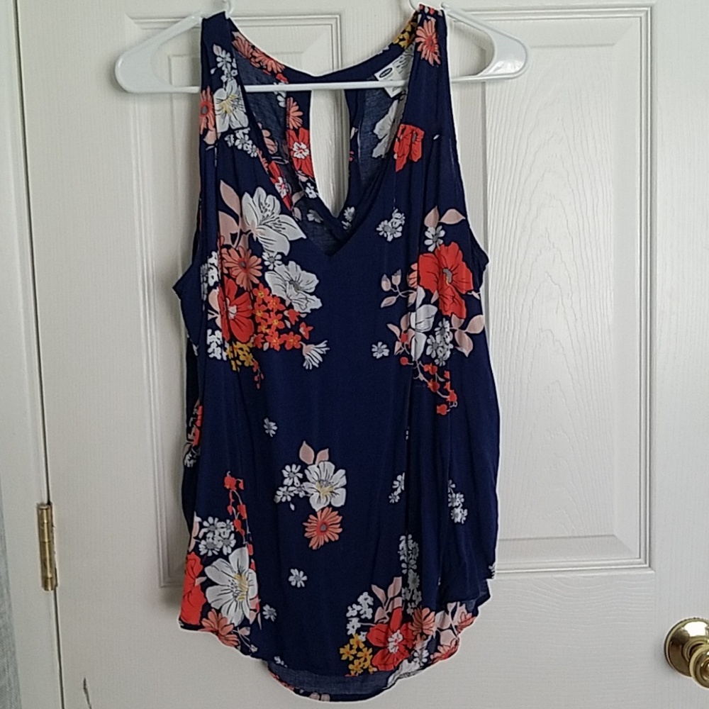 Floral Navy Sleeveless Top from Old Navy.